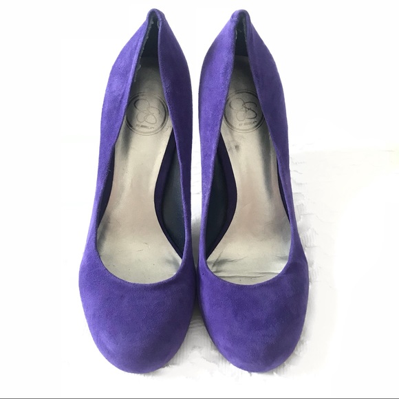 Jessica Simpson purple suede, blue heel / Size 8.5 - Picture 2 of 6